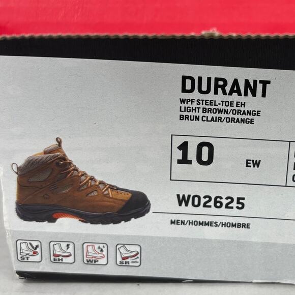 Wolverine Durant Work Boot Mens 10 EW Brown Leather Waterproof Steel Toe Safety - Picture 13 of 13